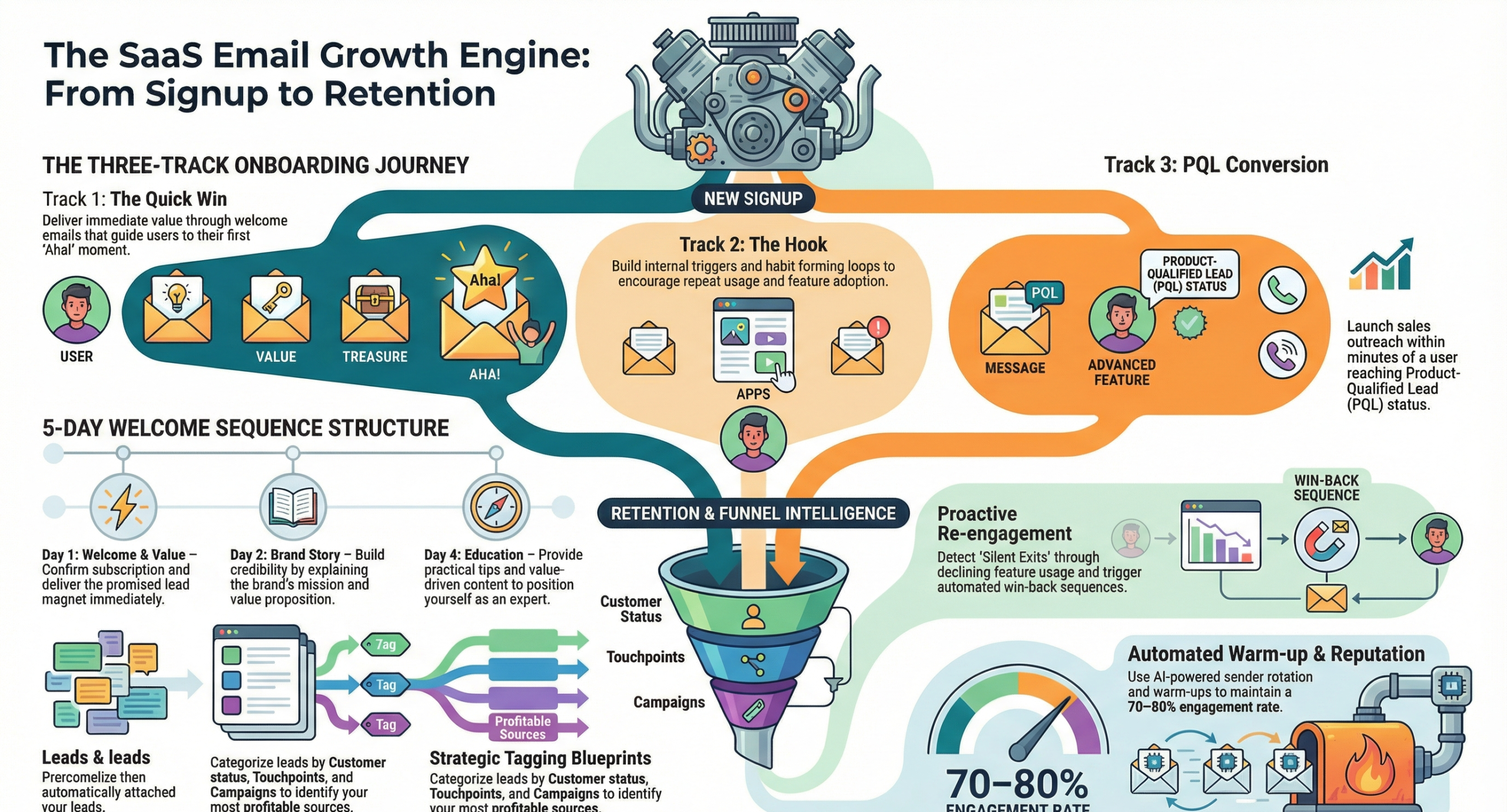 SaaS Email Growth Engine Infographic