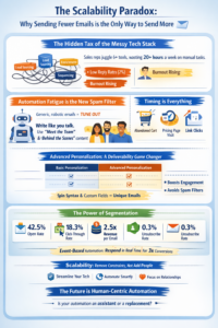 Infographic explaining how to automate emai automation and outreach