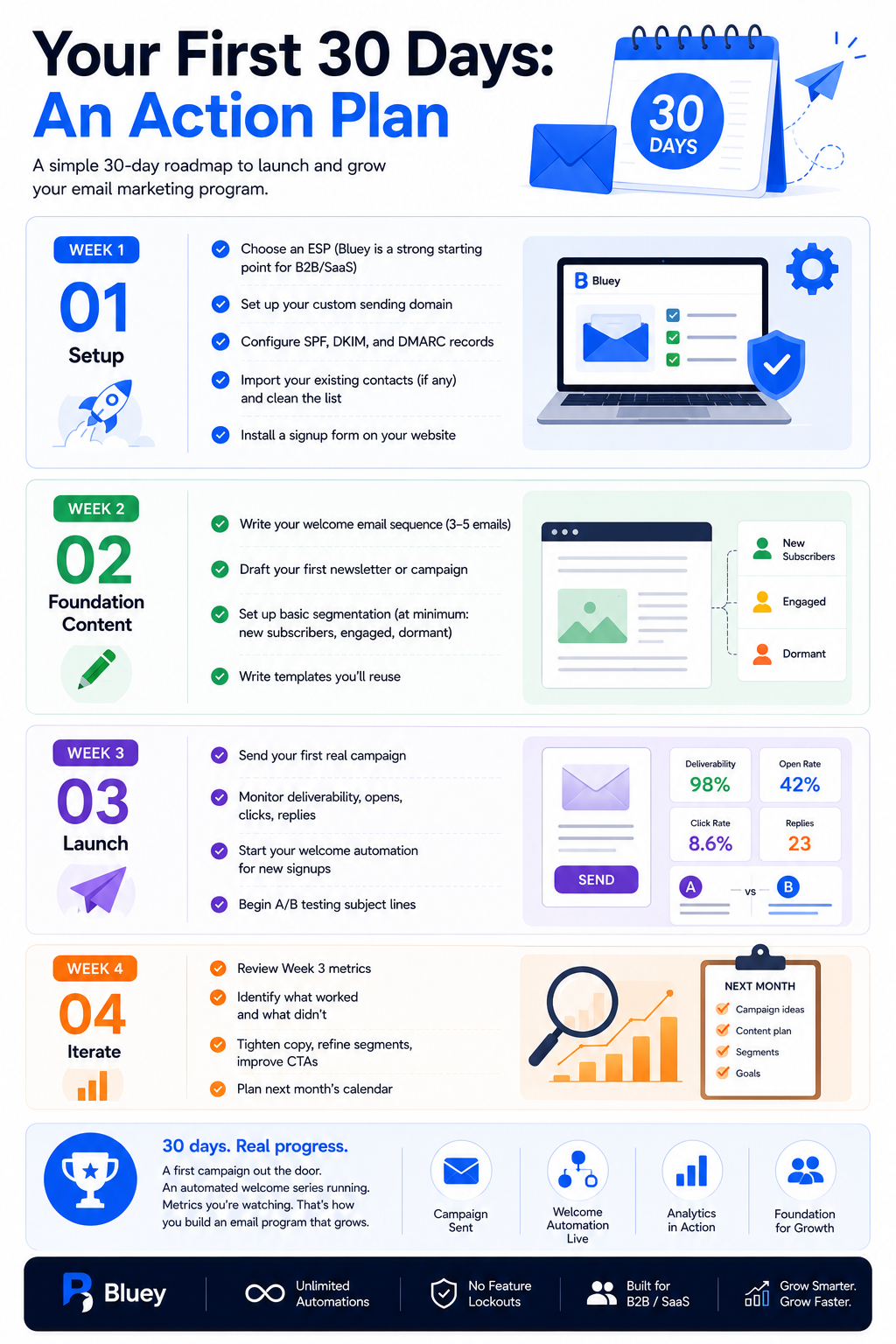 a 30 day blueprint on how to start email marketing for beginners